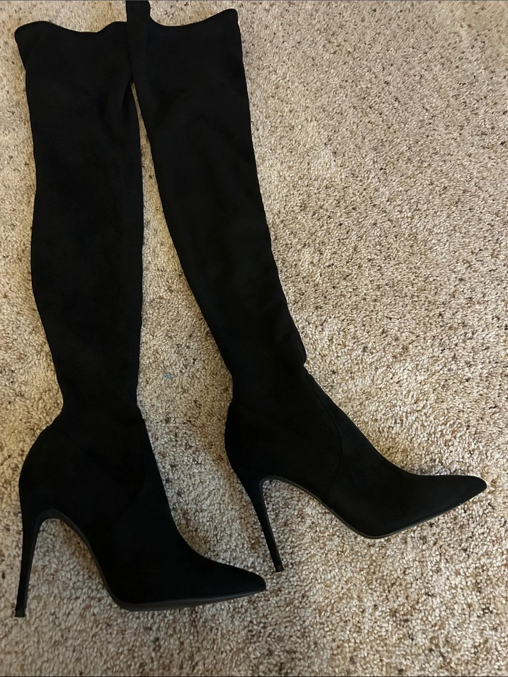 Steve Madden Dominique Black Over-the-Knee Stiletto Boots